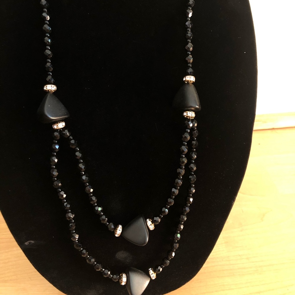 Black & Silver Beaded Necklace!
